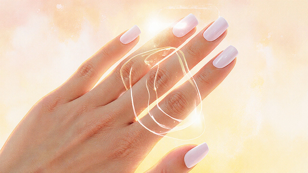 Dokonalá manikúra s ochrannou bariérou kolem nehtu, která zabrání vylití laku.