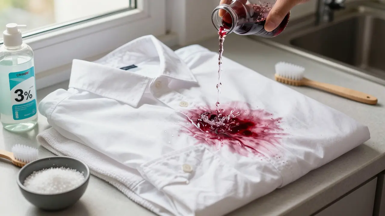 Jak odstranit zaschlou skvrnu od vína z textilie a koberců