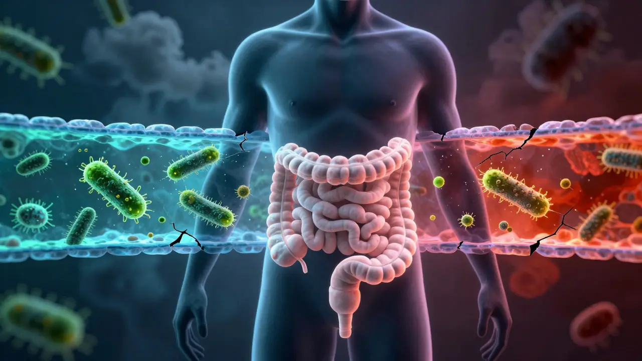 Konceptuální umění rizika infekce při potlačené imunitě a užití probiotik.