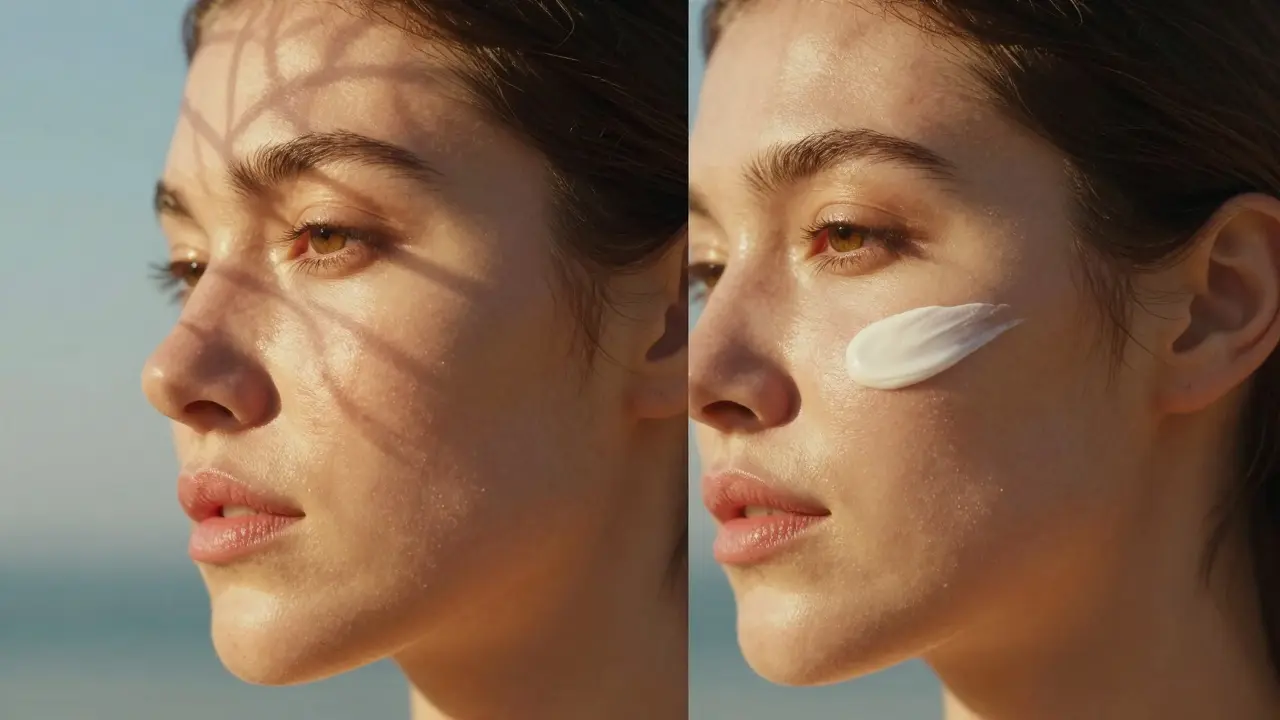 Ochrana pleti před sluncem pomocí SPF po nanesení aktivních látek