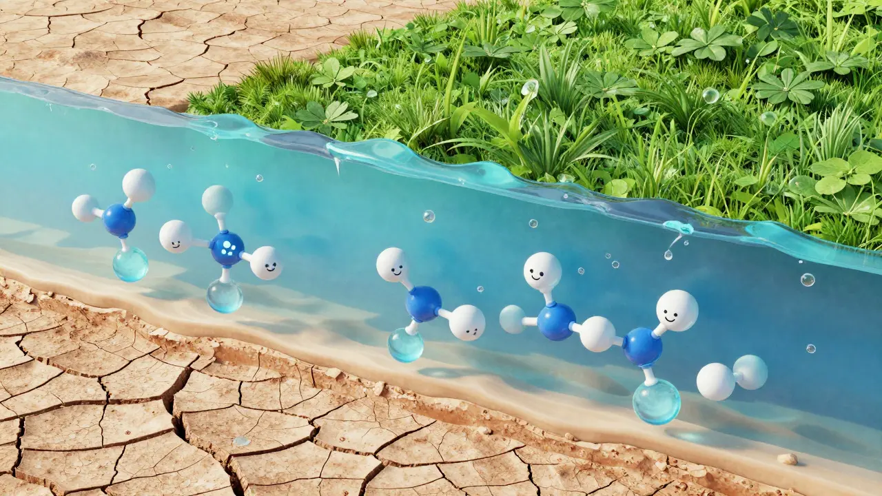 Ilustrace hydratace pleti molekulami glycerinu z vzduchu