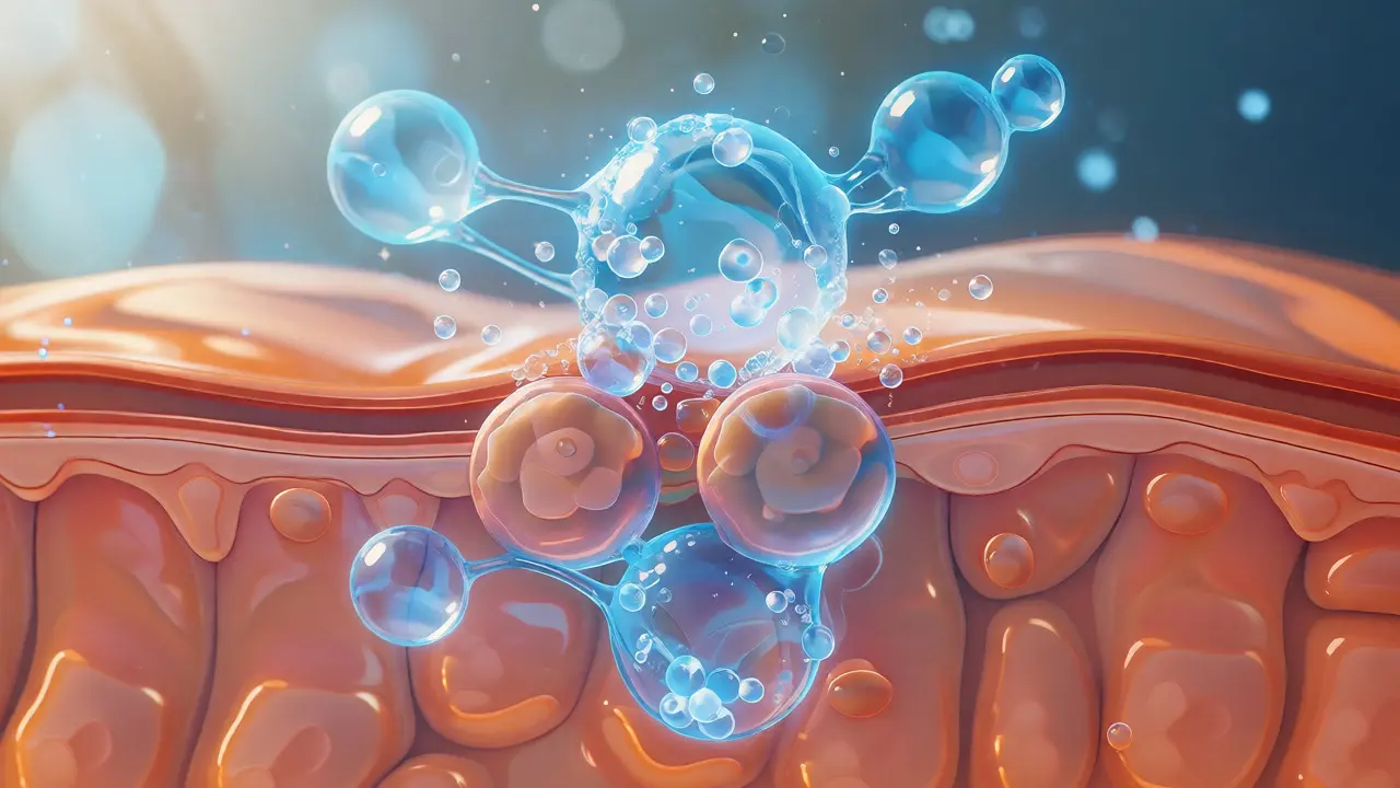 Konceptuální znázornění chemické exfoliace kůže